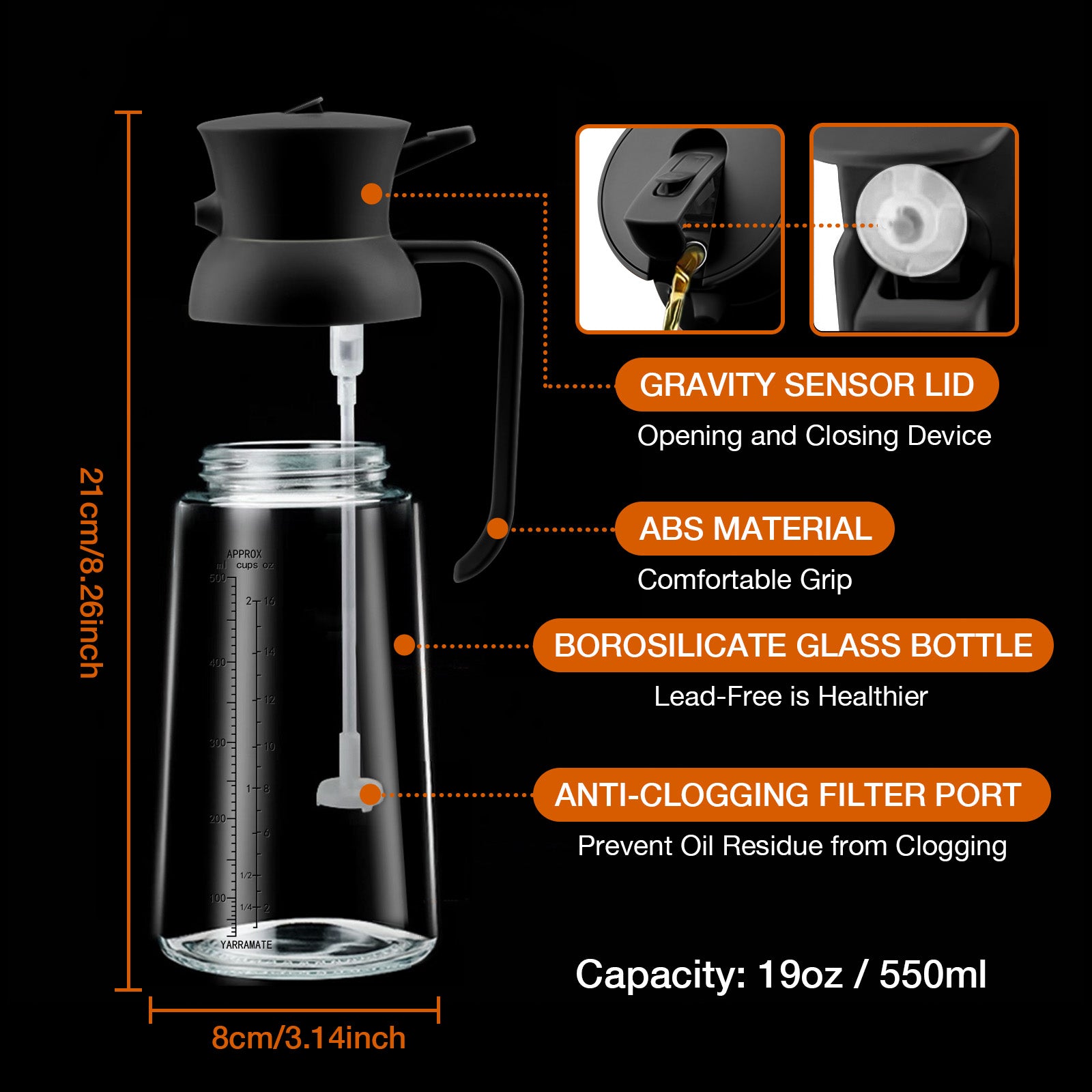 XL Olive Oil Dispenser for Kitchen