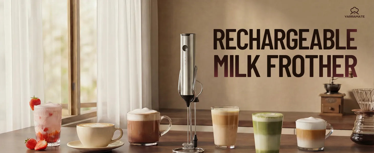 Yarramate Rechargeable Milk Frother for Making All Kinds of Beverages