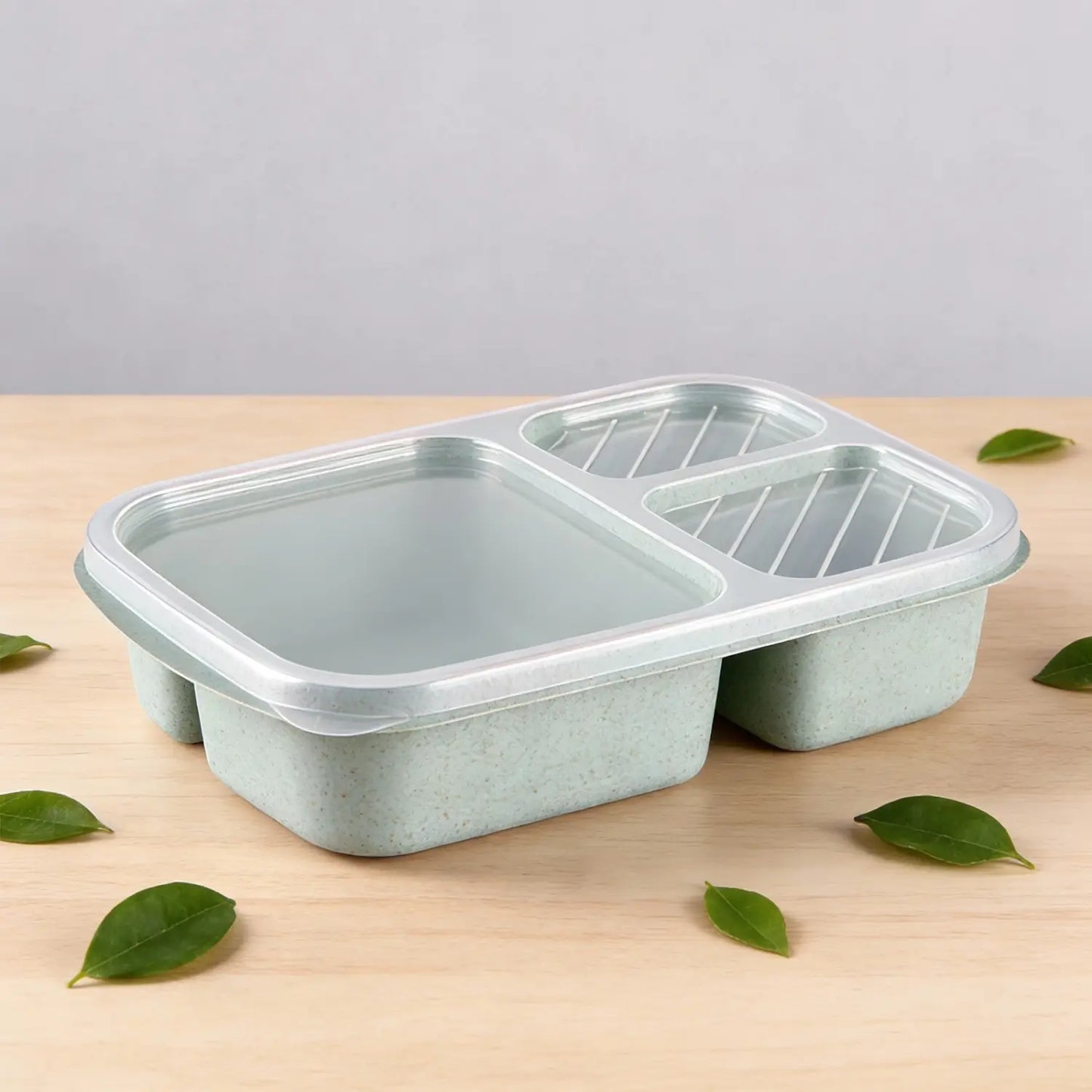 Rice Husk & Wheat Straw 3-Compartment Bento Lunch Box