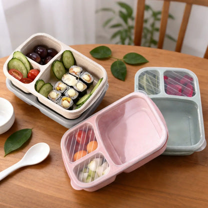 Rice Husk & Wheat Straw 3-Compartment Bento Lunch Box
