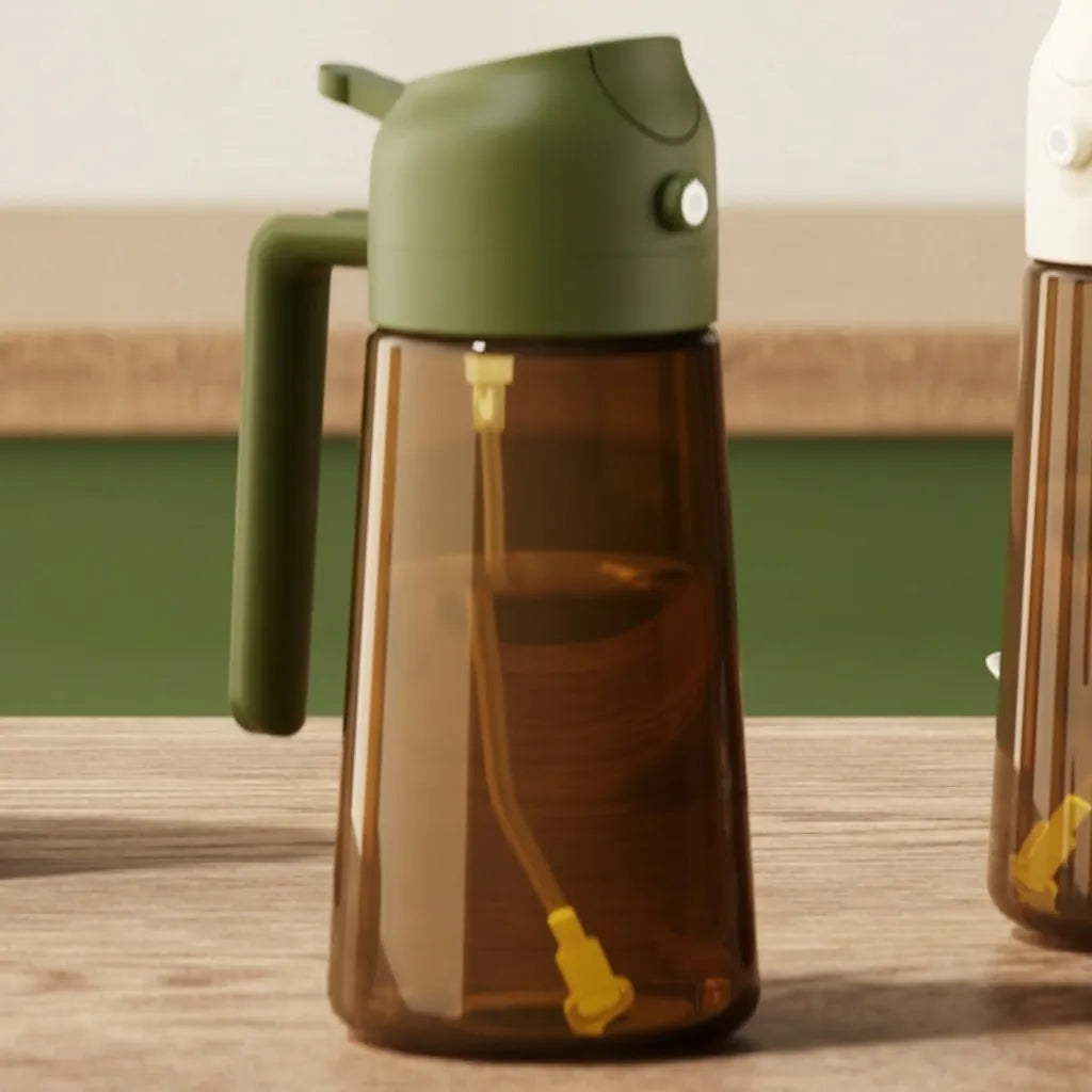 dark glass oil sprayer olive green