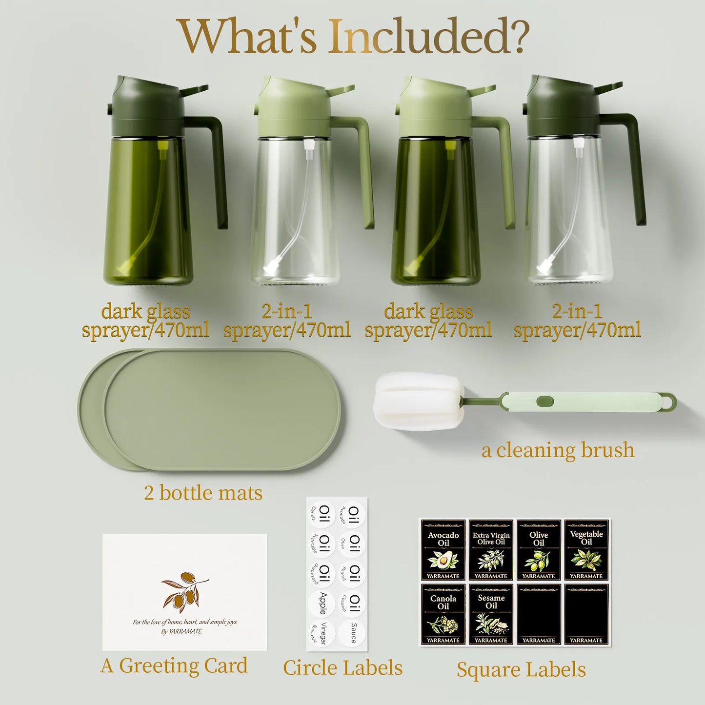 Green Oil Sprayers Set