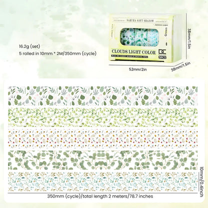 Skinny Washi Tape Set, 6 Designs Decorative Masking Tape for Journal DIY Crafts