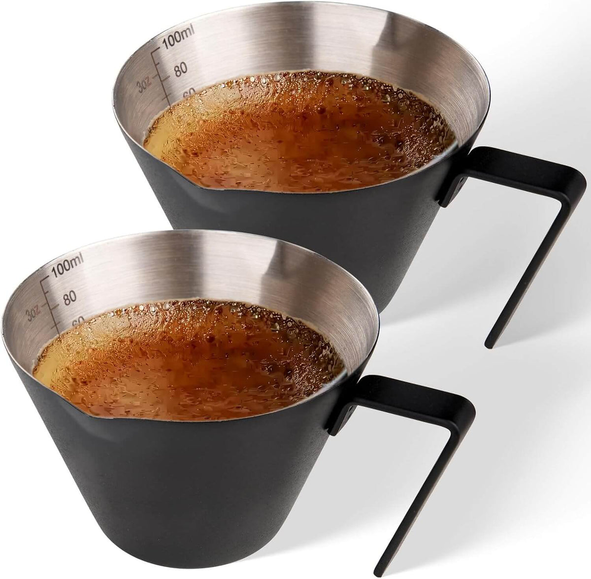 Stainless Steel Espresso Shot Cups with Spout - 2/4/10 Pack