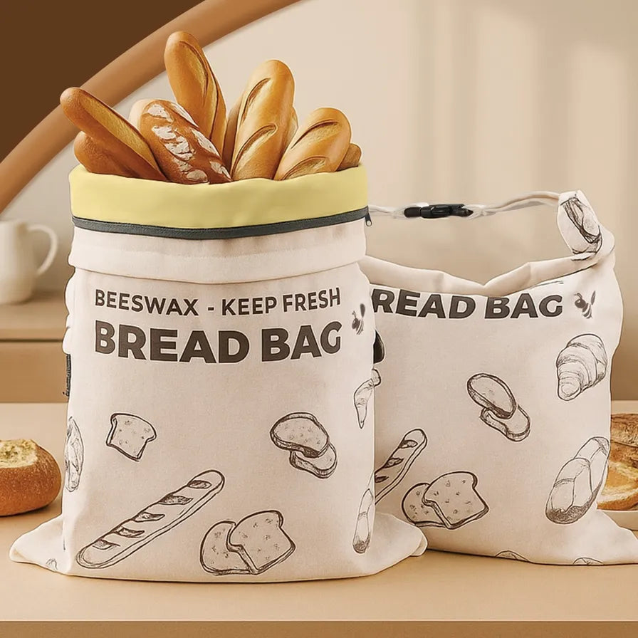 Beeswax Bread Bags with Zipper