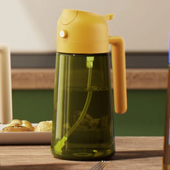 yarramate dark glass oil dispenser with orange lid