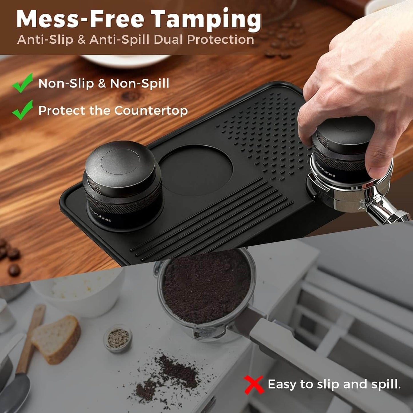 Silicone Espresso Tamping Mat, Coffee Tamper Station