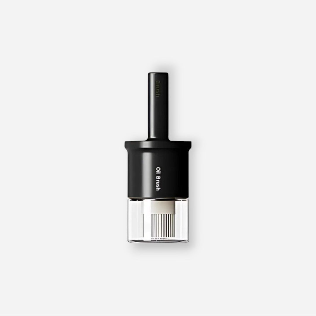 Glass Oil Dispenser Bottle with Silicone Food Grade Brush 10oz/300ml (Black)