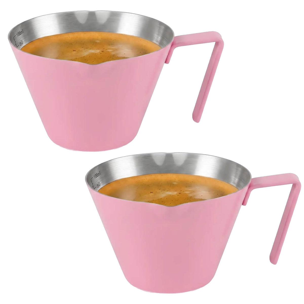 Stainless Steel Espresso Shot Cups with Spout - 2/4/10 Pack