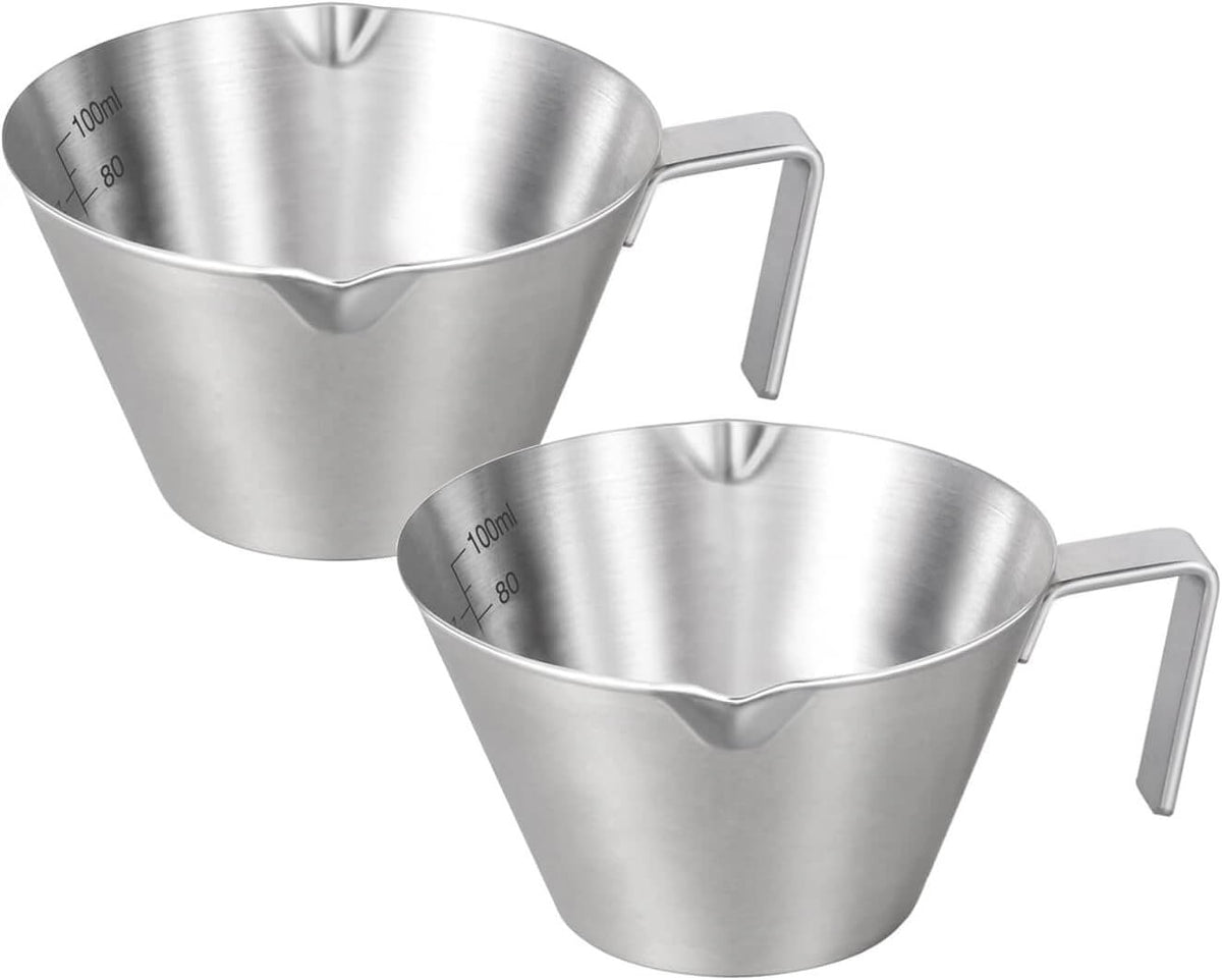 Stainless Steel Espresso Shot Cups with Spout - 2/4/10 Pack