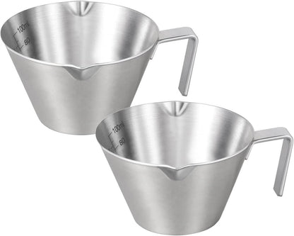 Stainless Steel Espresso Shot Cups with Spout - 2/4/10 Pack