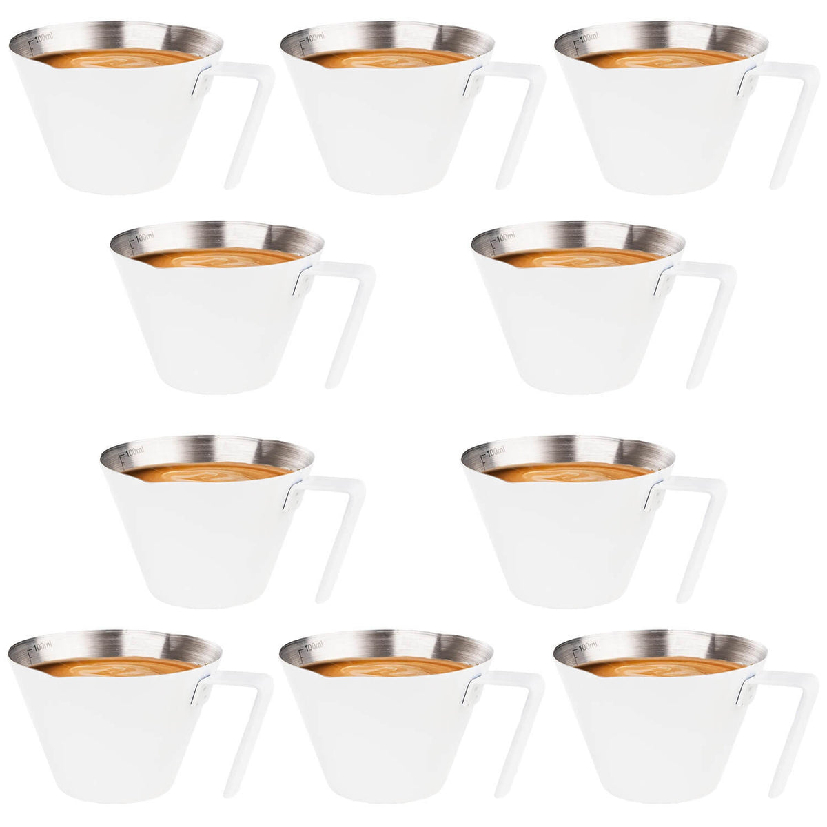 Stainless Steel Espresso Shot Cups with Spout - 2/4/10 Pack