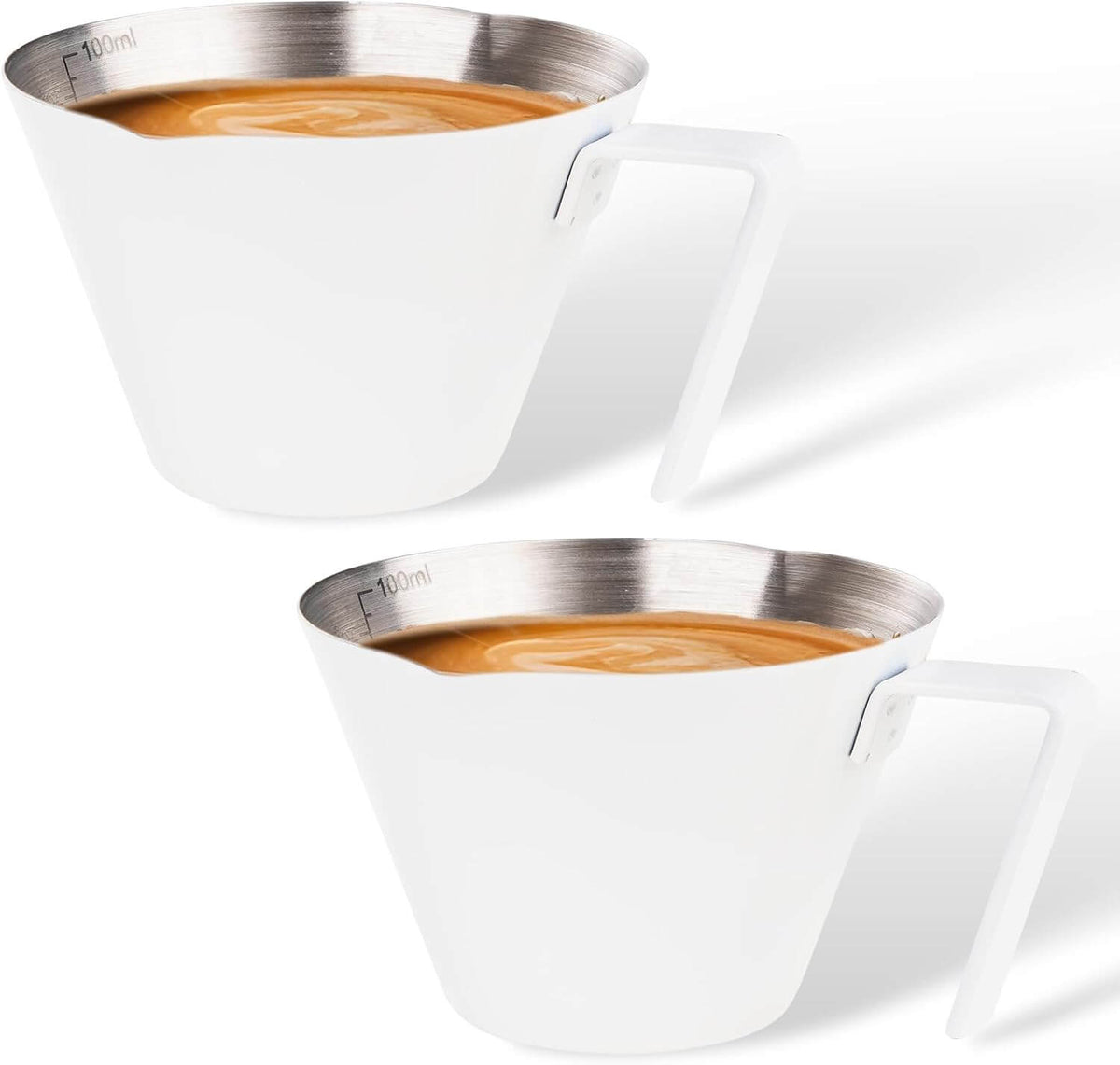 Stainless Steel Espresso Shot Cups with Spout - 2/4/10 Pack