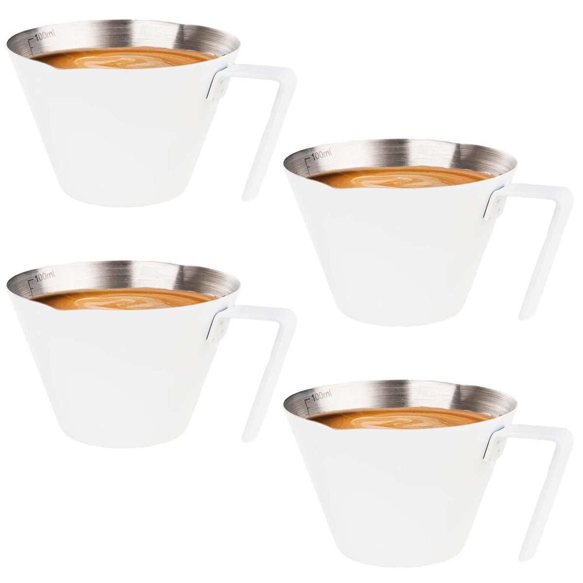 Stainless Steel Espresso Shot Cups with Spout - 2/4/10 Pack