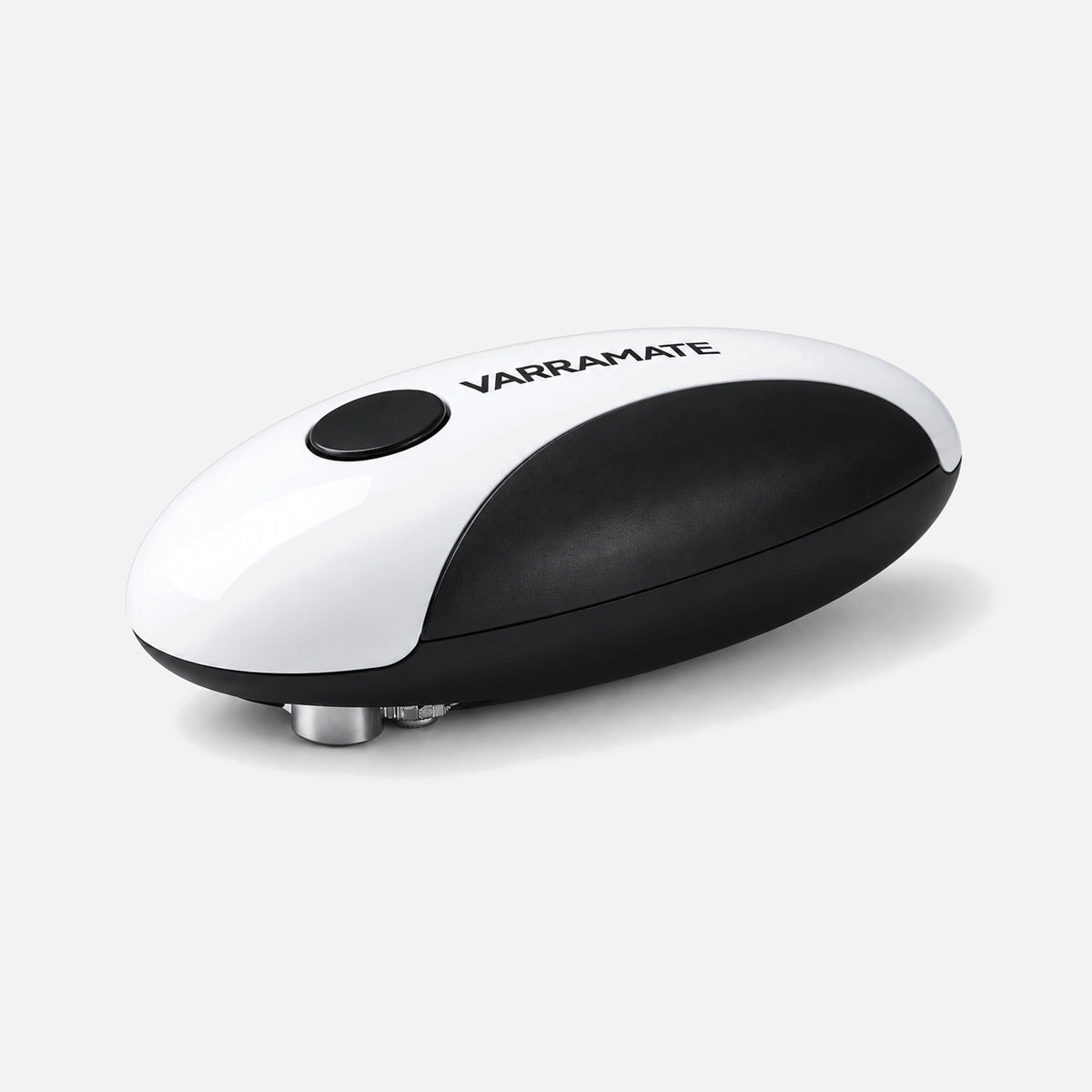 YARRAMATE electric can opener with a black and white body.