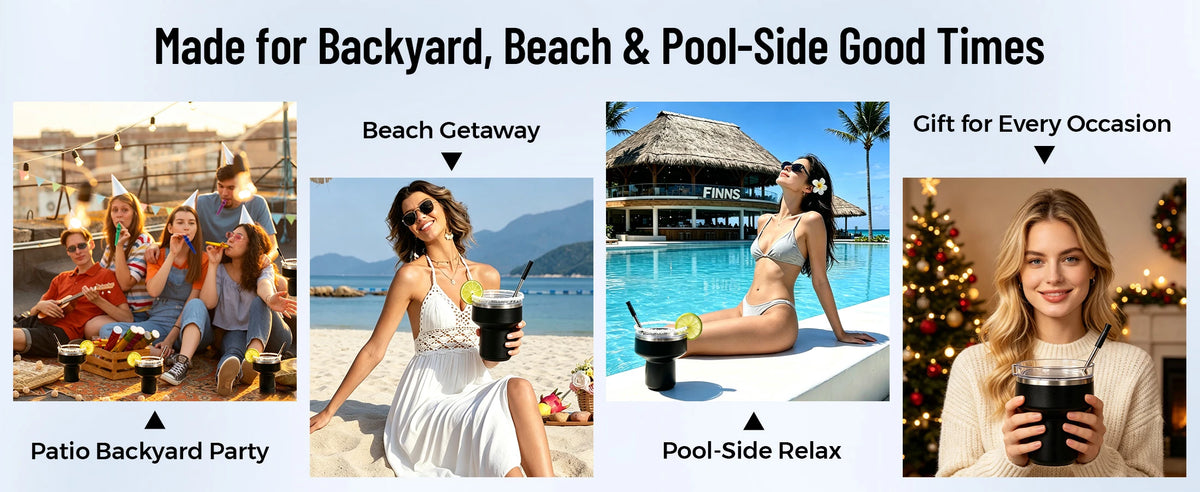Margarita tumbler for backyard, beach and poolside use