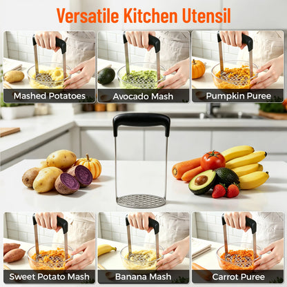 Mash cooked potatoes, vegetables, bananas and avocado