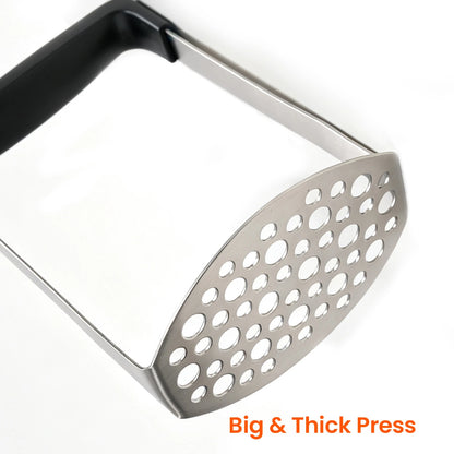 Oval perforated stainless steel mashing plate