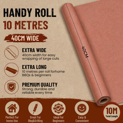 Pink butcher paper roll, 40 cm wide and 10 m long