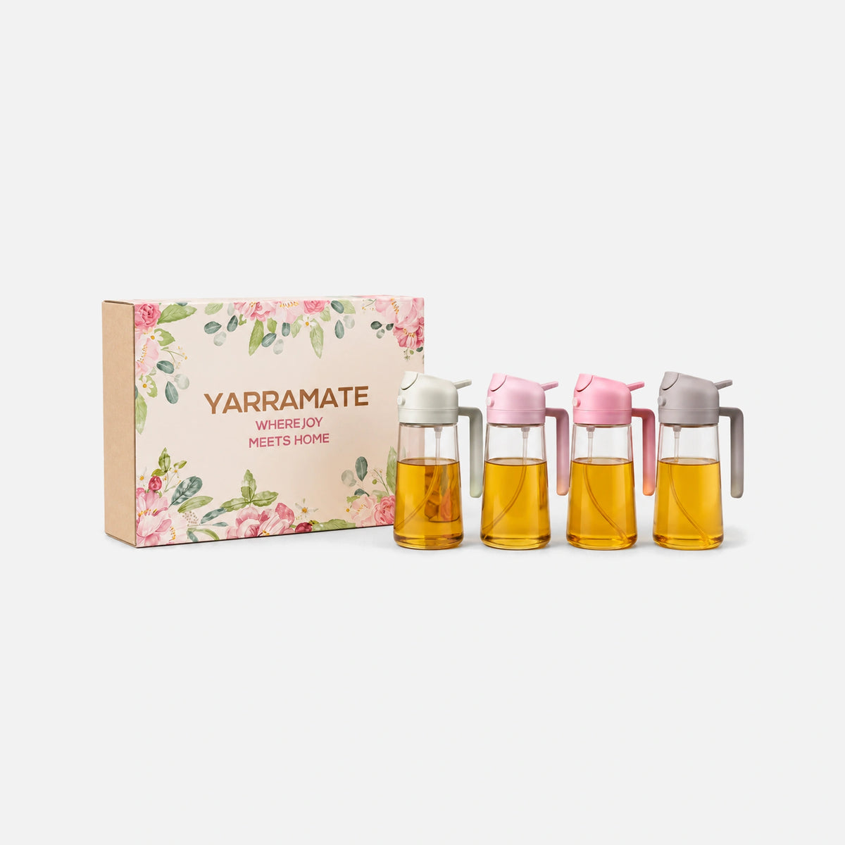 Pink oil sprayer gift set with presentation box.
