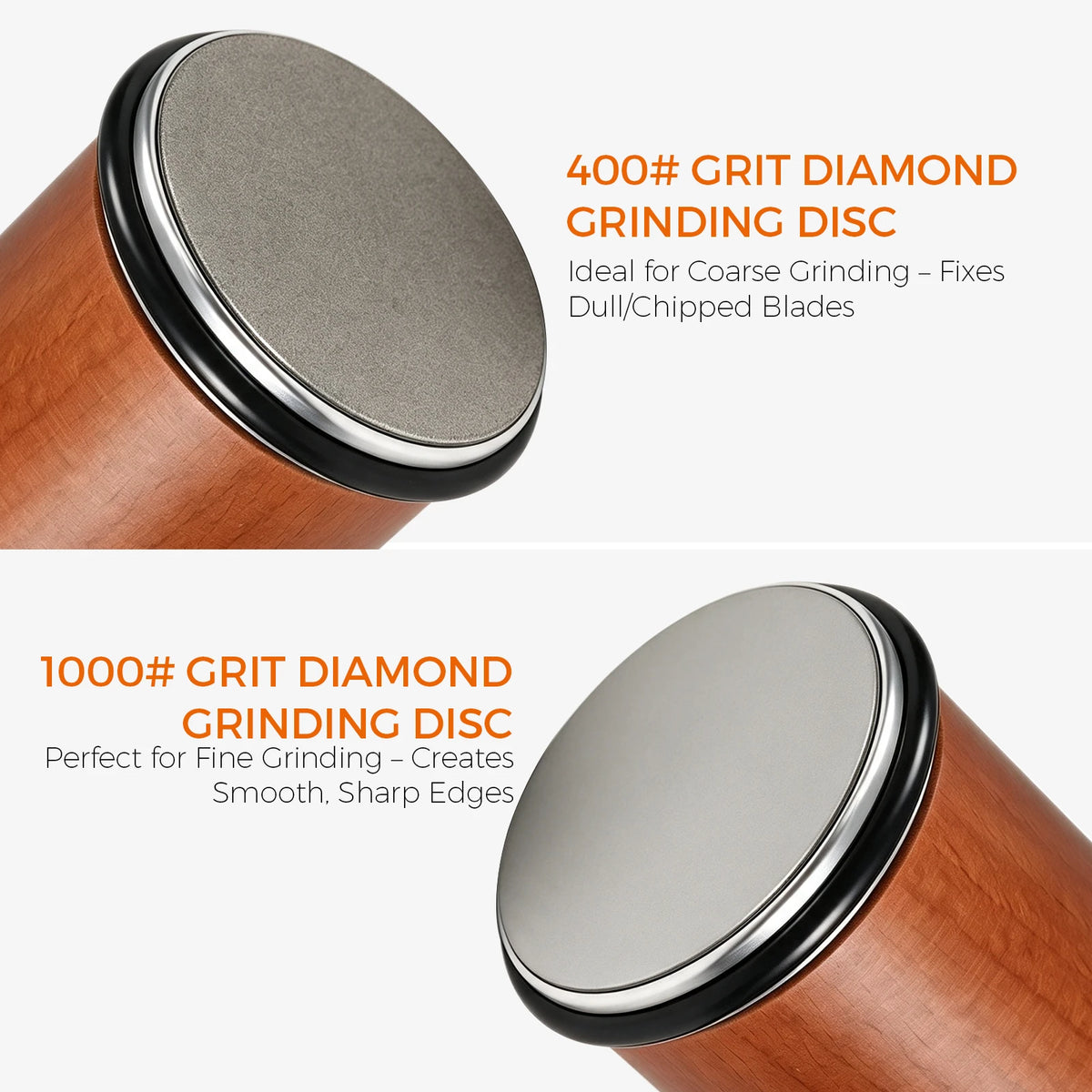 400 and 1000 grit diamond sharpening discs