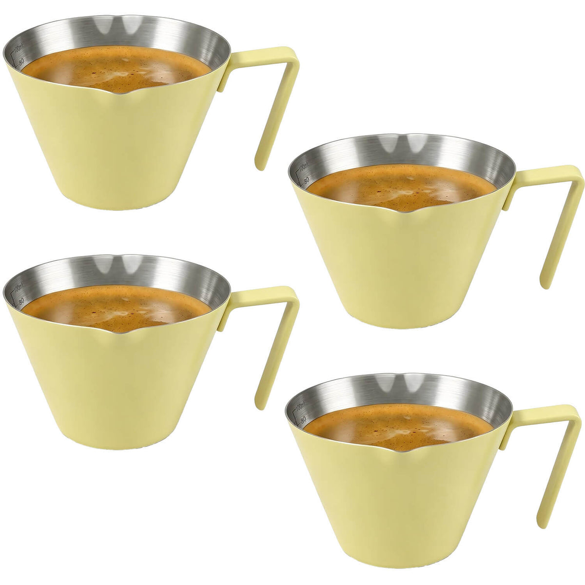 Stainless Steel Espresso Shot Cups with Spout - 2/4/10 Pack